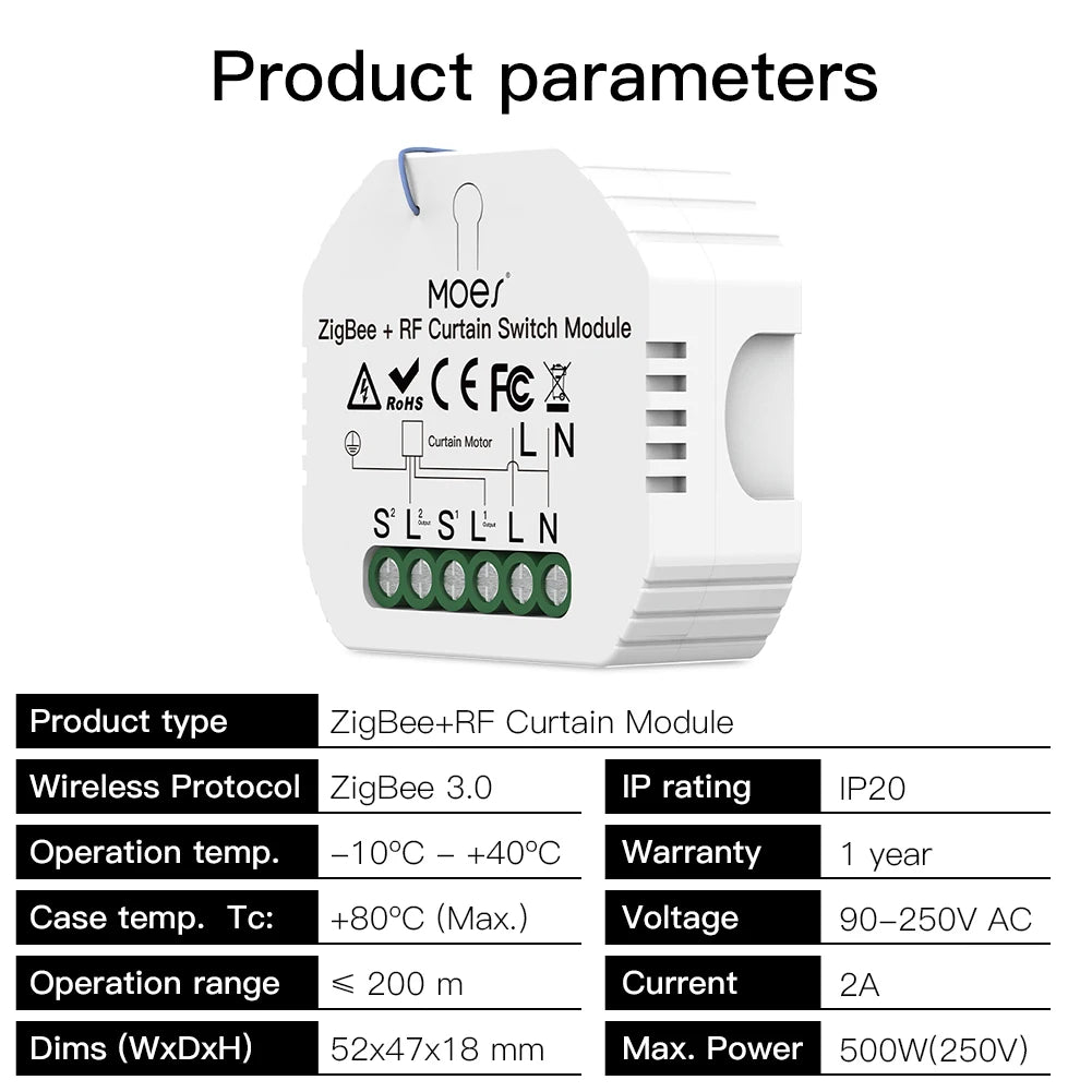 MOES Smart ZigBee WiFi Switch Module