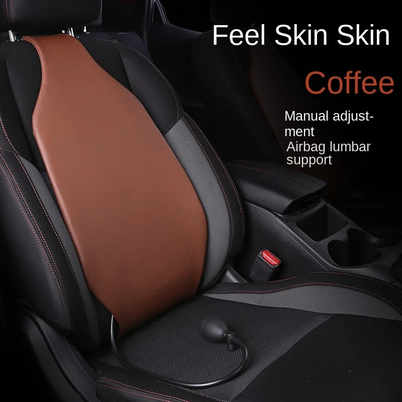 Car leather waist pillow