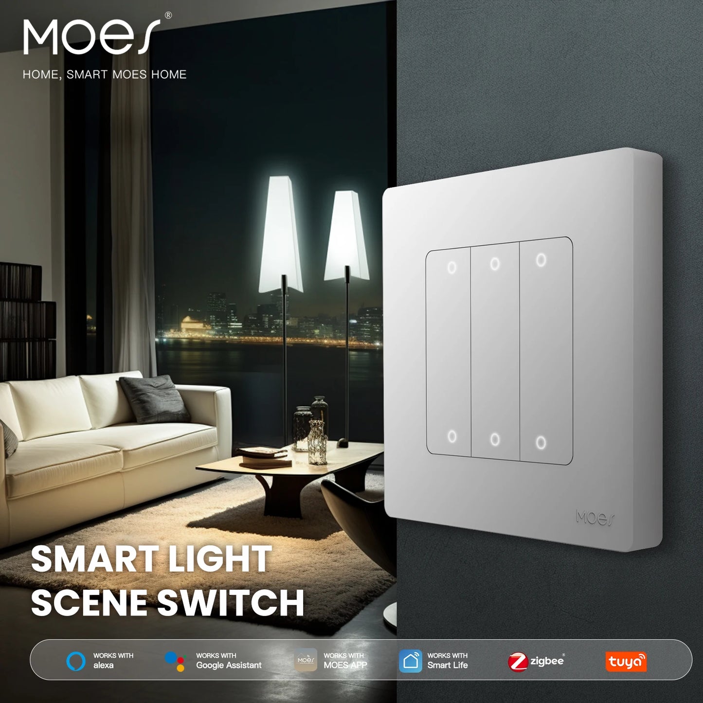 MOES Scene Switch ZigBee Smart Light Push Button