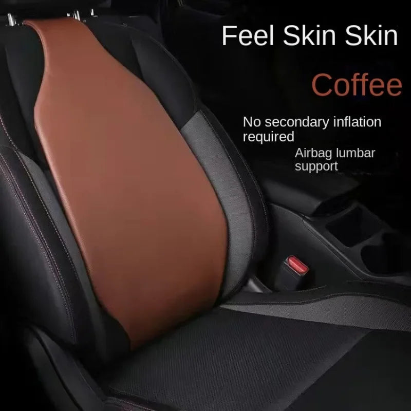 Car leather waist pillow