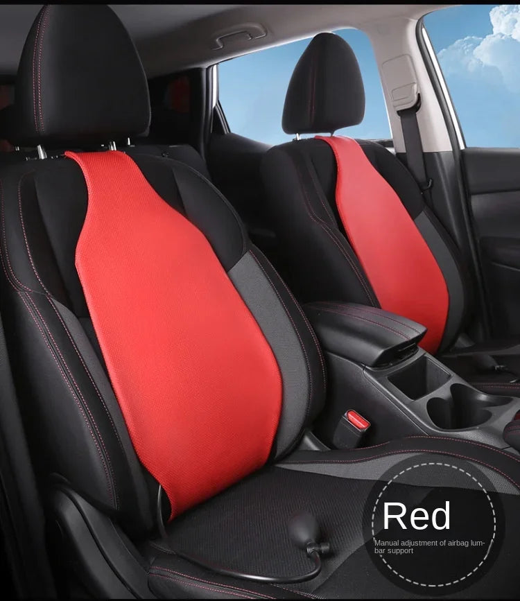 Car leather waist pillow