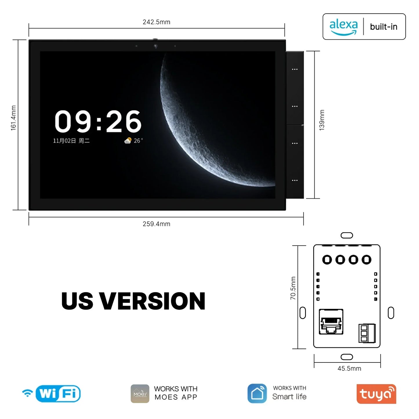 MOES Tuya Smart Home Control Panel Max 10.1inch Touch Screen