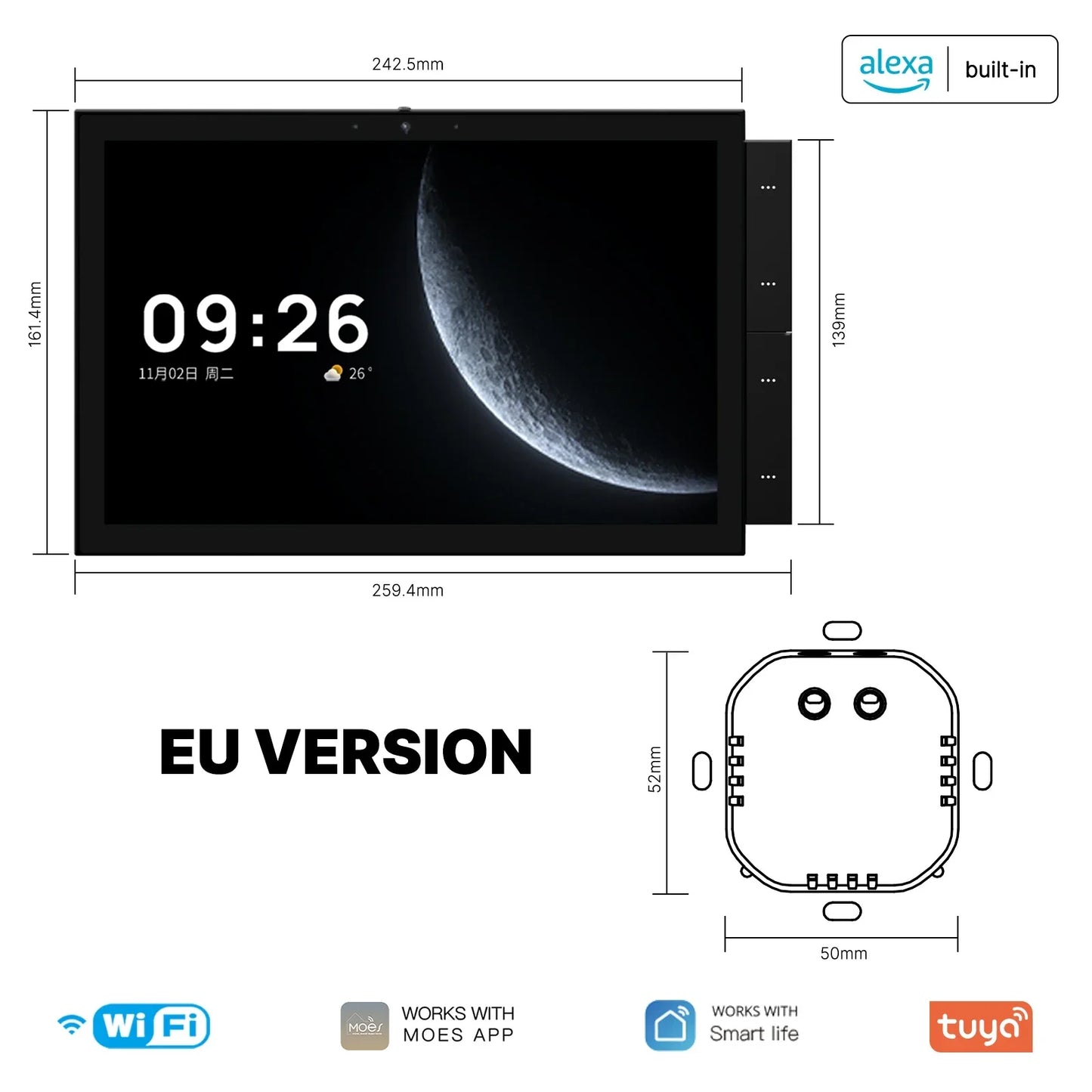 MOES Tuya Smart Home Control Panel Max 10.1inch Touch Screen