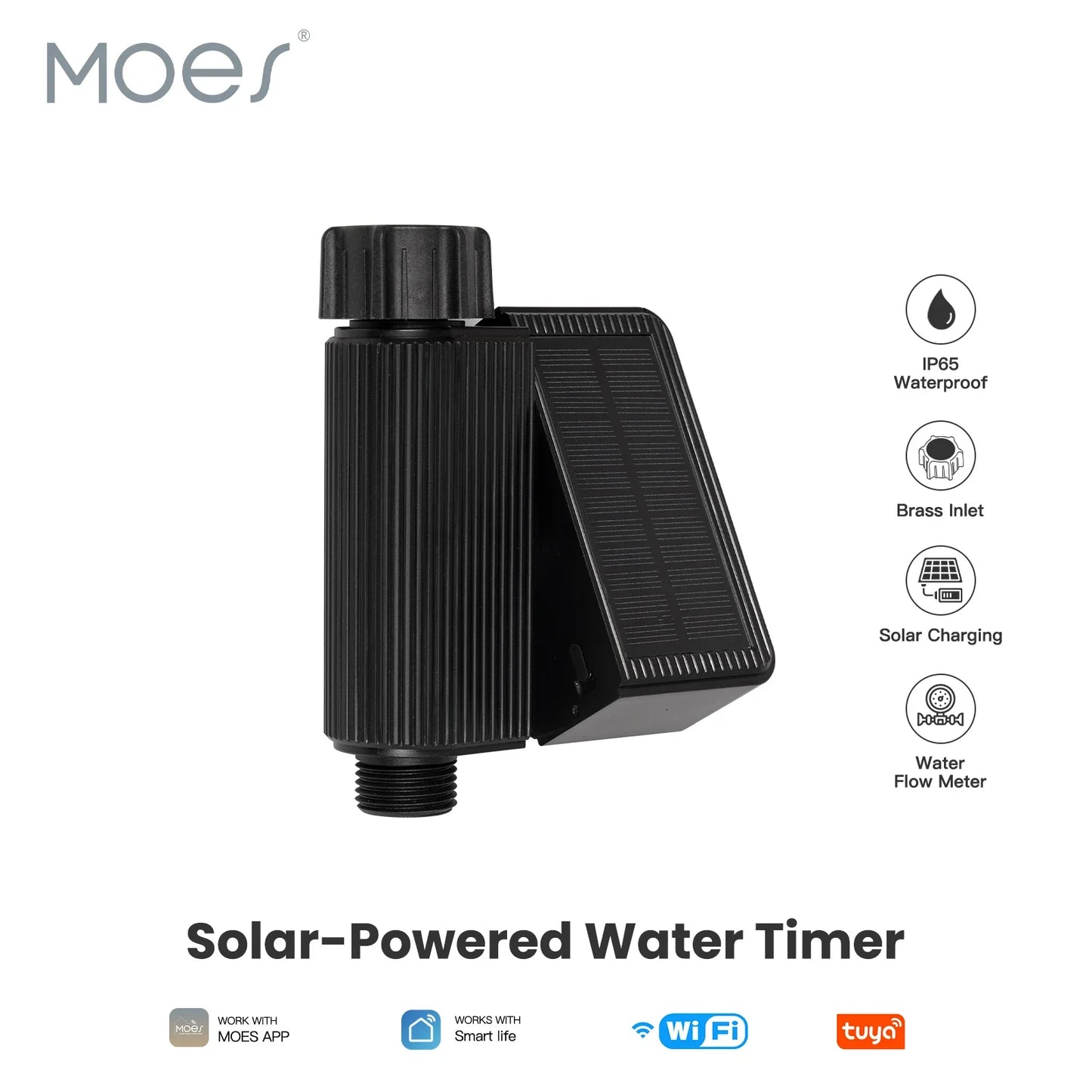 MOES Tuya US WiFi Solar Powered Water Timer Meter