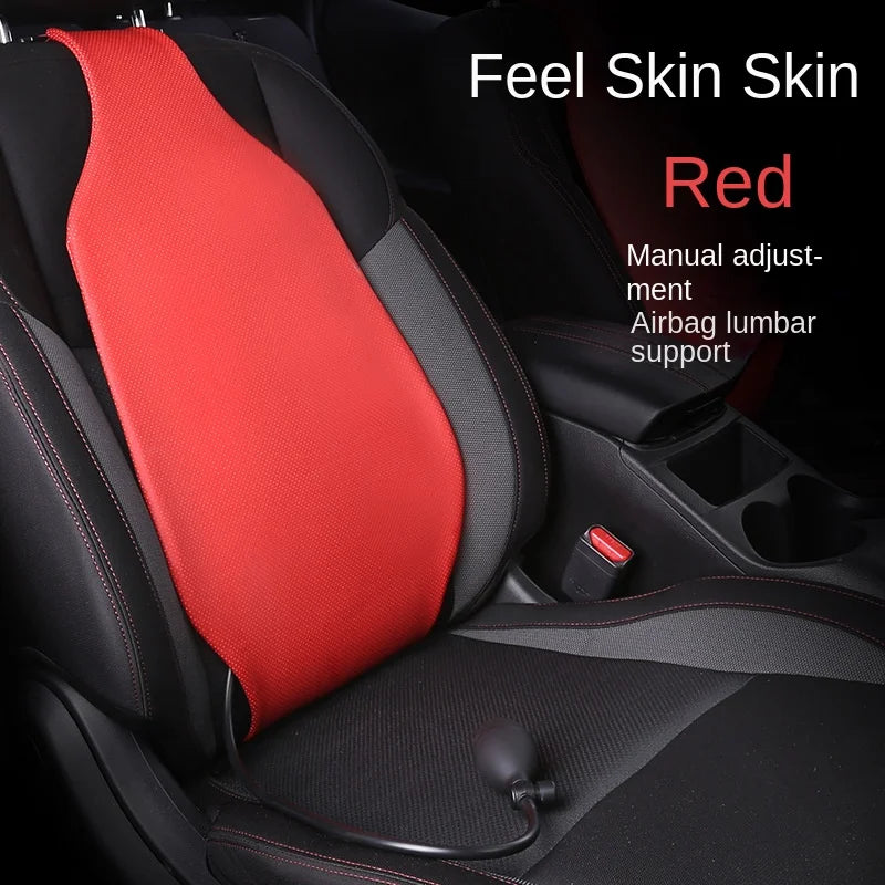 Car leather waist pillow