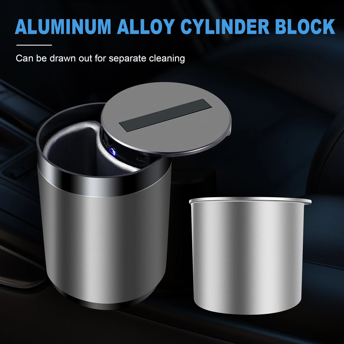 Smart Car Ashtray Intelligent Induction Automatic Opening and Closing Portable Car Cigarette Ashtray Cup with Blue LED Light