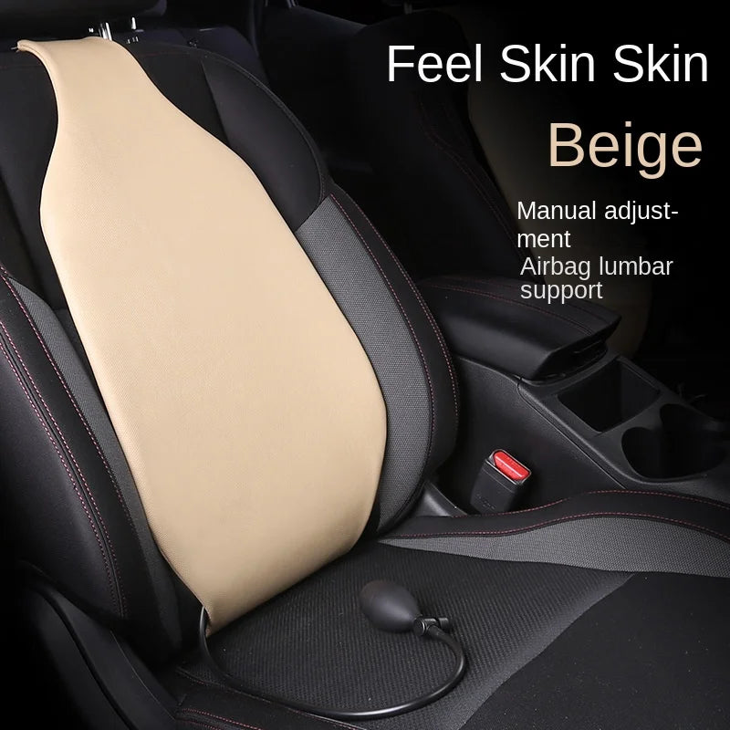 Car leather waist pillow