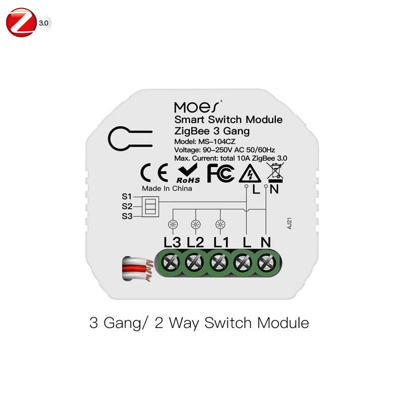 MOES Smart ZigBee WiFi Switch Module