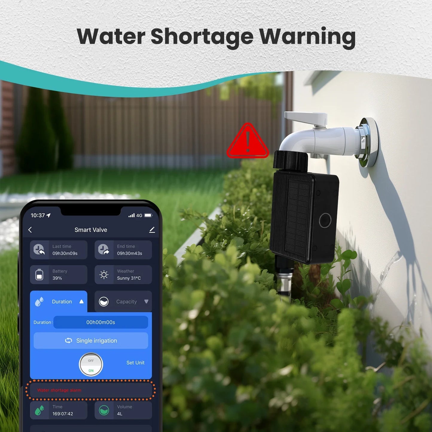 MOES Tuya US WiFi Solar Powered Water Timer Meter