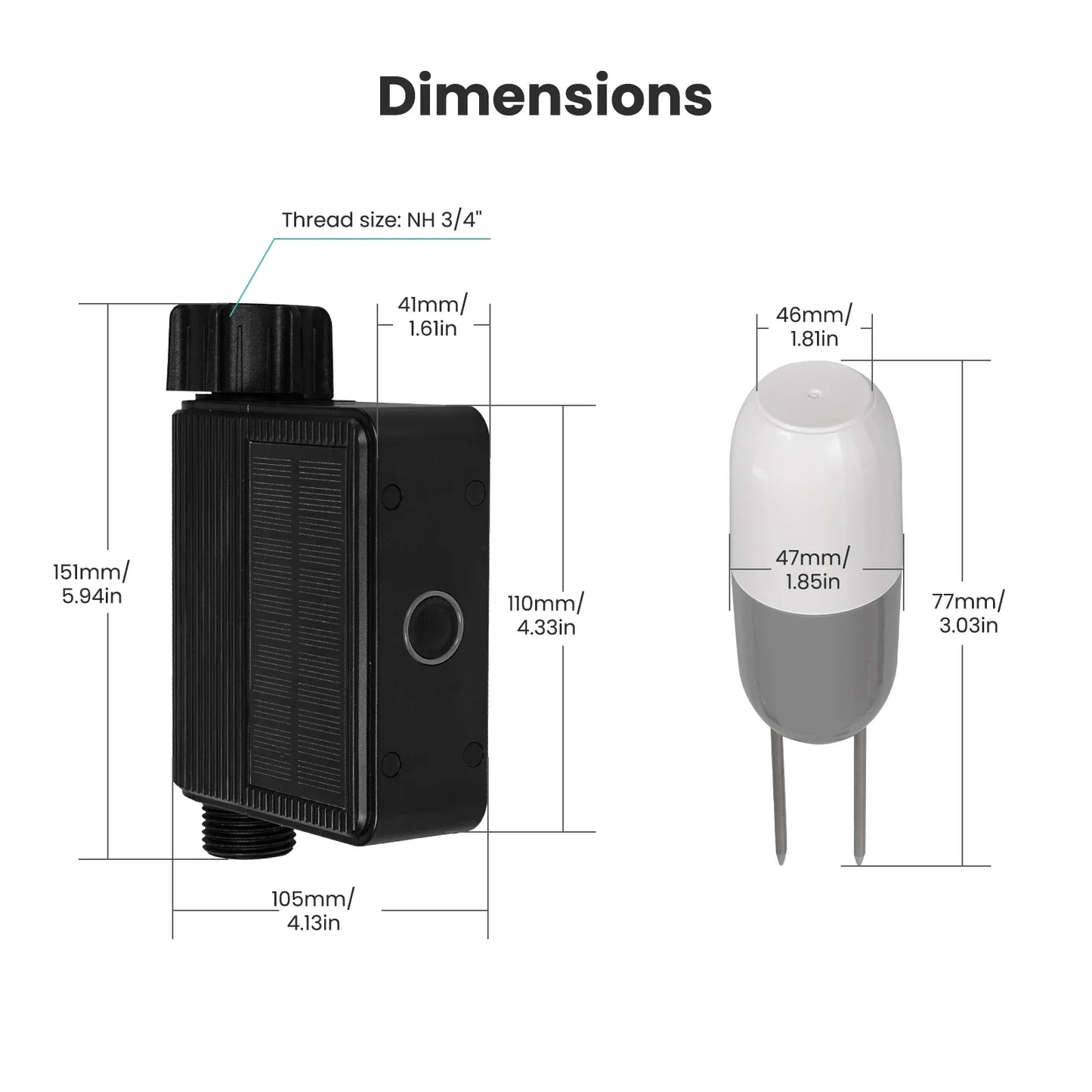 MOES Tuya US WiFi Solar Powered Water Timer Meter