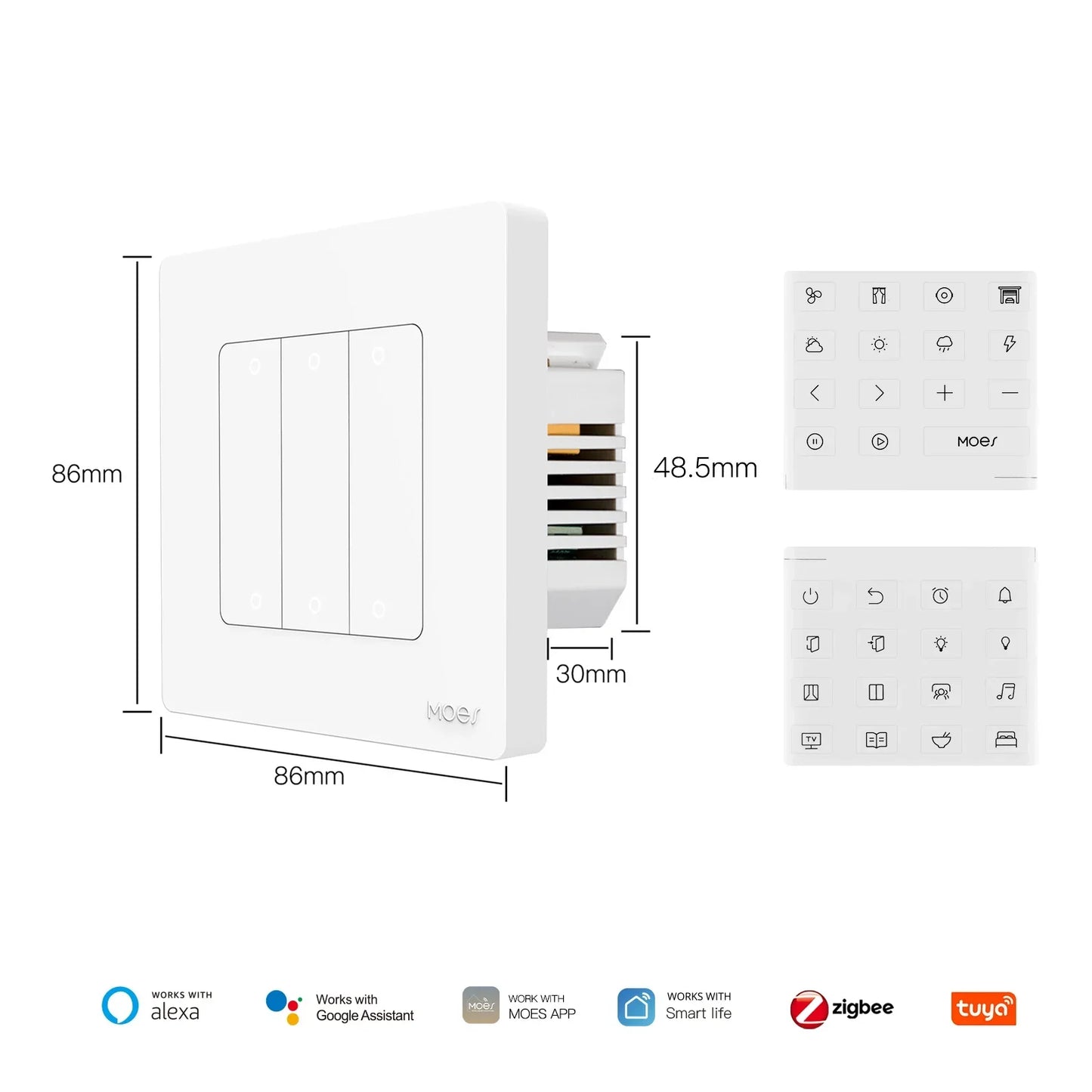 MOES Scene Switch ZigBee Smart Light Push Button