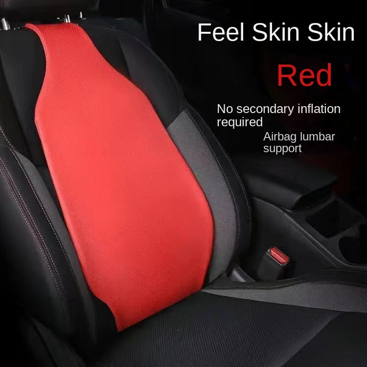 Car leather waist pillow