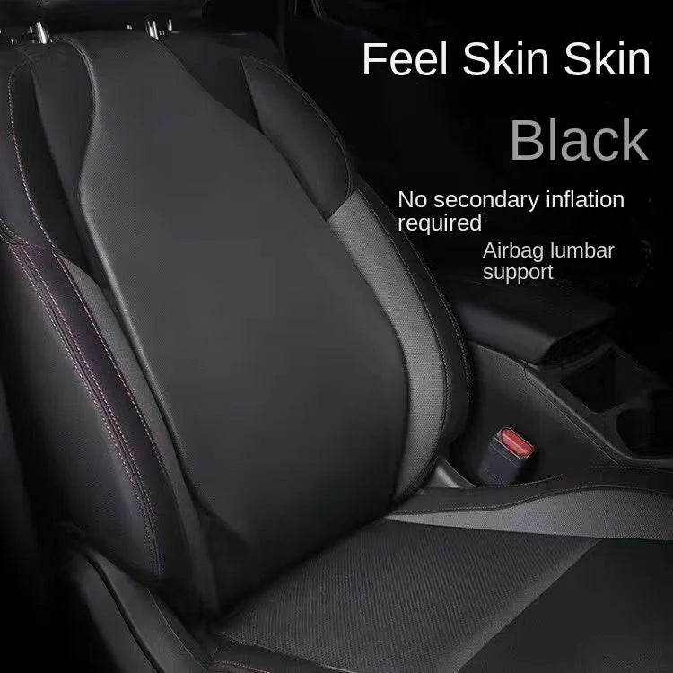 Car leather waist pillow