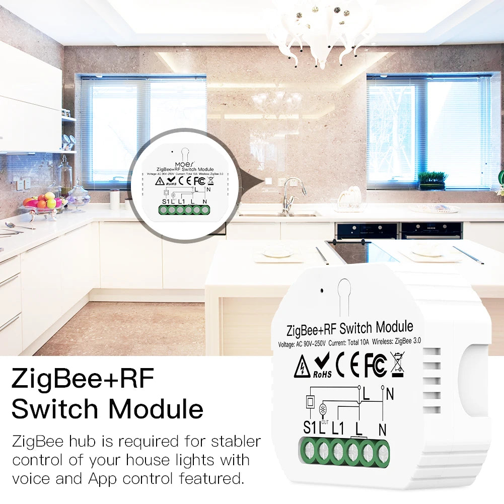 MOES Smart ZigBee WiFi Switch Module